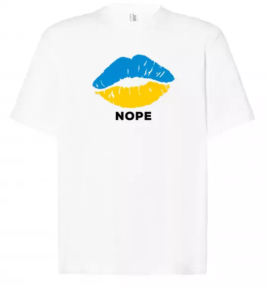 Футболка Оверсайз Ukrainian lips nope Белый фото