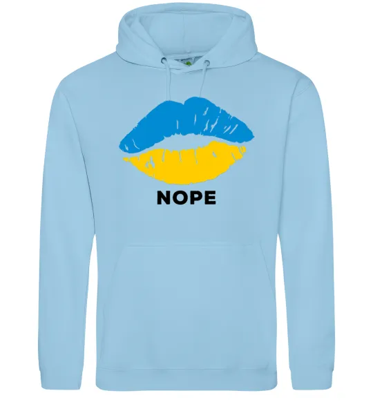 Жіноча толстовка (худі) Ukrainian lips nope Блакитний фото