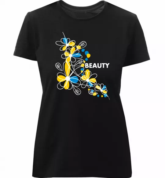 Жіноча преміум футболка Ukrainian beauty Чорний фото