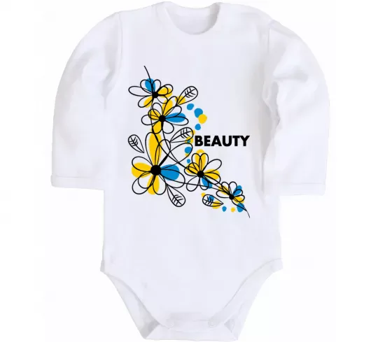 Дитячий бодік Ukrainian beauty Білий фото