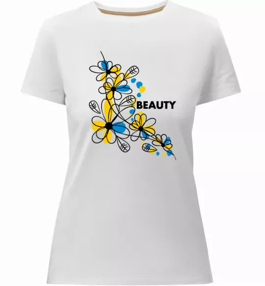 Жіноча преміум футболка Ukrainian beauty Білий фото