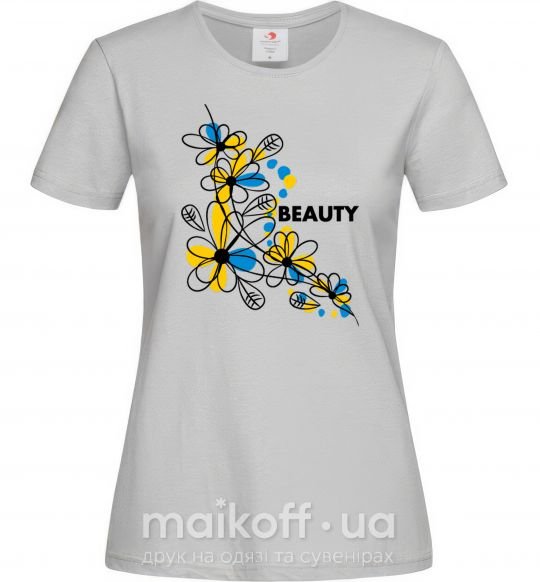 Жіноча футболка Ukrainian beauty Сірий фото