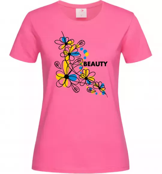 Женская футболка Ukrainian beauty Ярко-розовый фото
