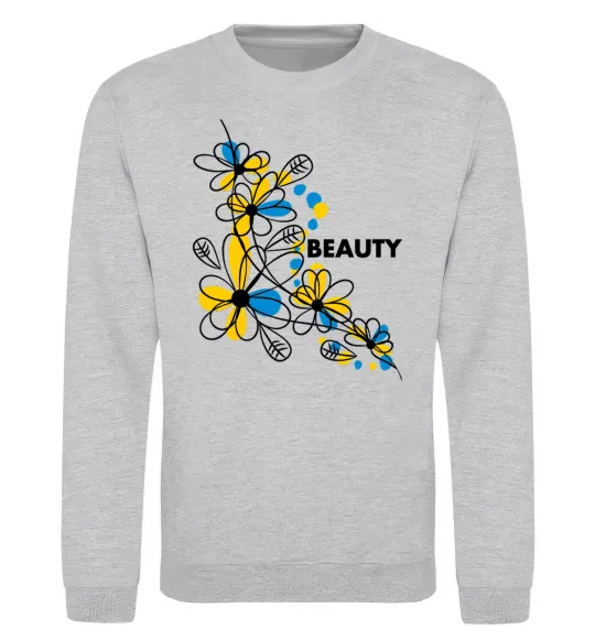Свитшот Ukrainian beauty Серый меланж фото