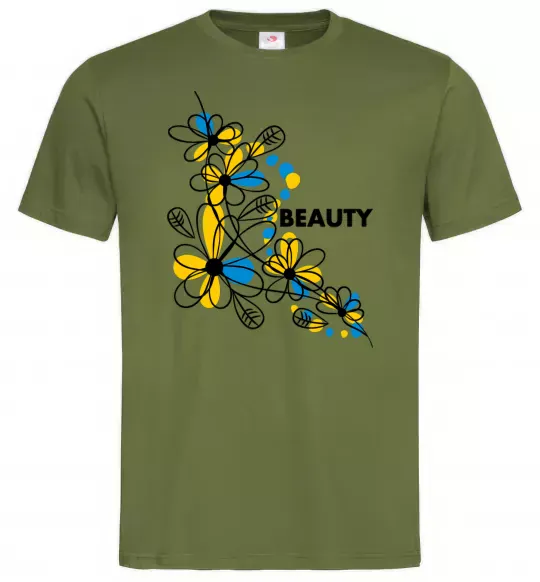 Мужская футболка Ukrainian beauty Оливковый фото