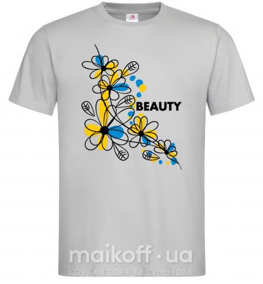 Мужская футболка Ukrainian beauty Серый фото