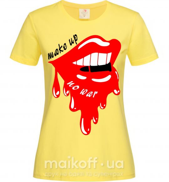 Женская футболка Make up no war Лимонный фото