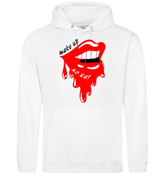 Женская толстовка (худи) Make up no war Белый фото