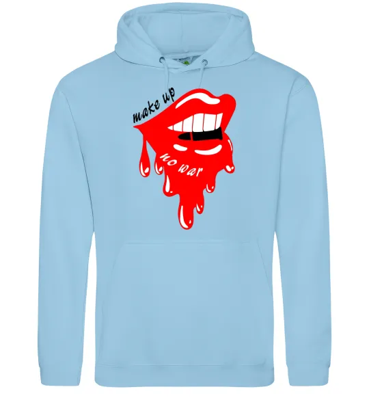 Жіноча толстовка (худі) Make up no war Блакитний фото