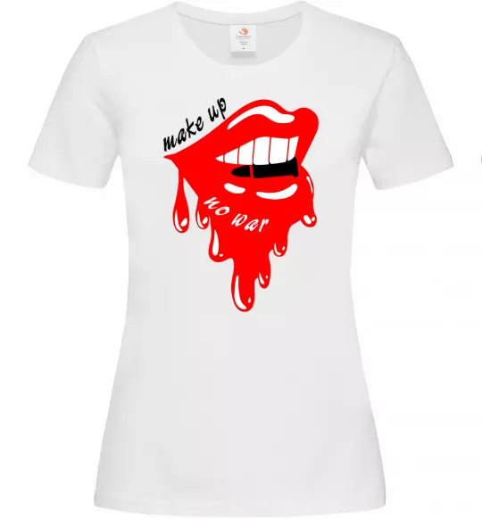 Женская футболка Make up no war Белый фото