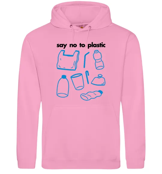 Мужская толстовка (худи) Say no to plastic Розовый фото