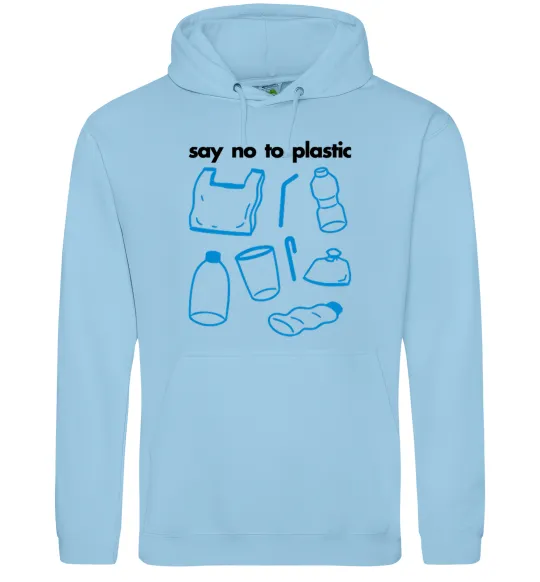 Женская толстовка (худи) Say no to plastic Голубой фото
