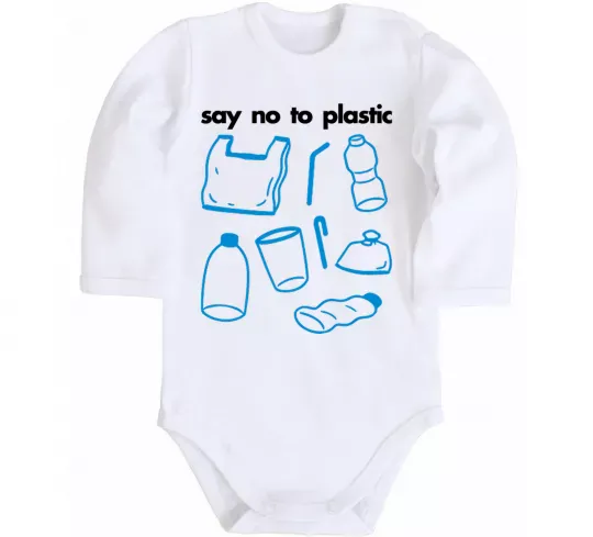 Детский боди Say no to plastic Белый фото