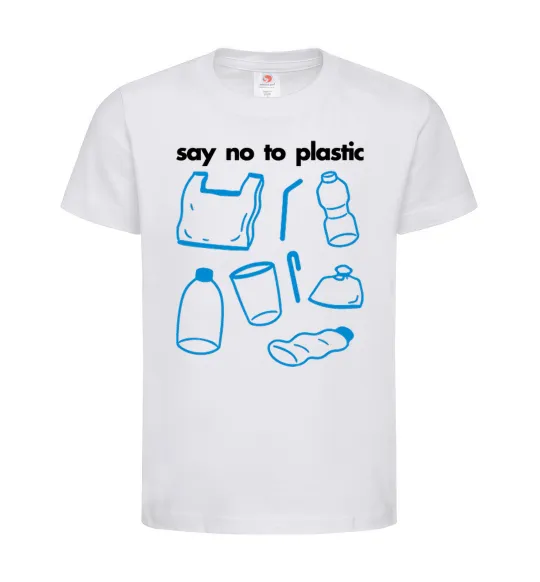 Детская футболка Say no to plastic Белый фото