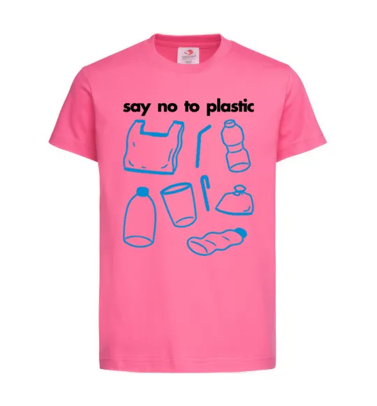 Детская футболка Say no to plastic Ярко-розовый фото
