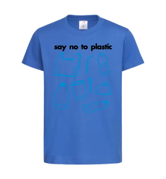 Детская футболка Say no to plastic Ярко-синий фото