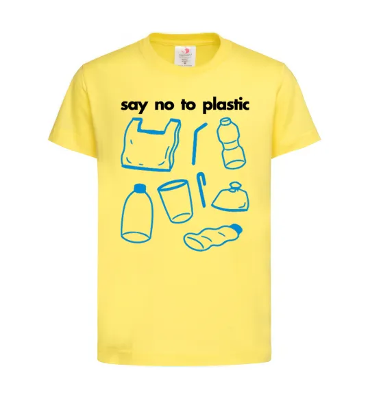 Детская футболка Say no to plastic Лимонный фото