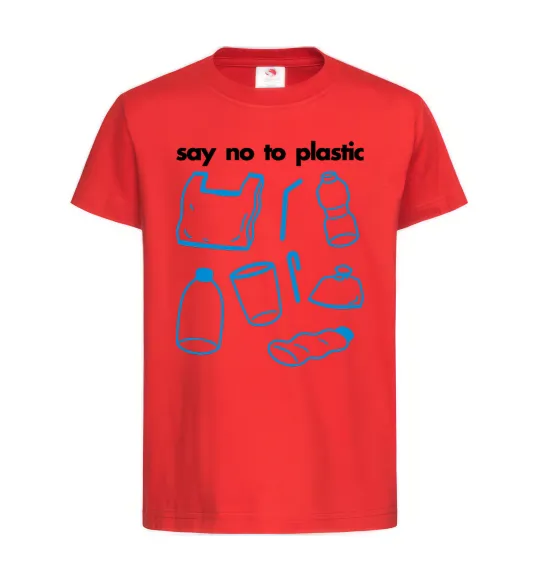 Детская футболка Say no to plastic Красный фото