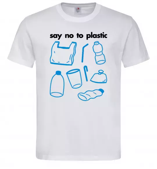 Мужская футболка Say no to plastic Белый фото