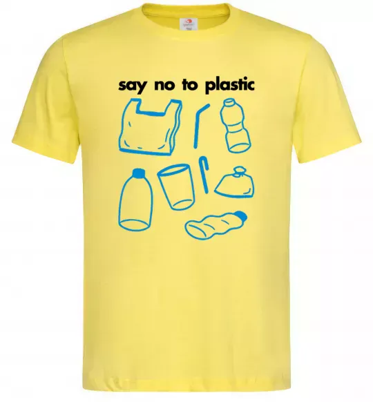 Мужская футболка Say no to plastic Лимонный фото