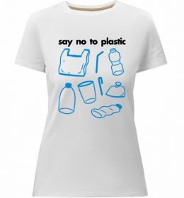 Женская премиум футболка Say no to plastic