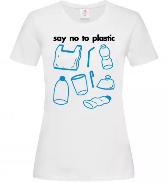 Женская футболка Say no to plastic Белый фото
