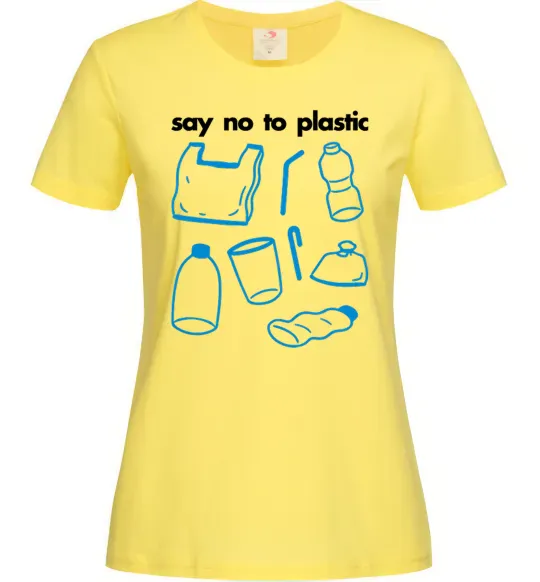 Женская футболка Say no to plastic Лимонный фото