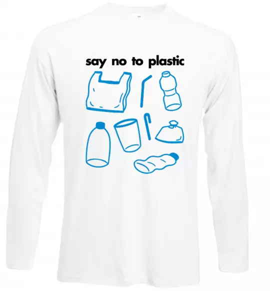 Лонгслив Say no to plastic Белый фото
