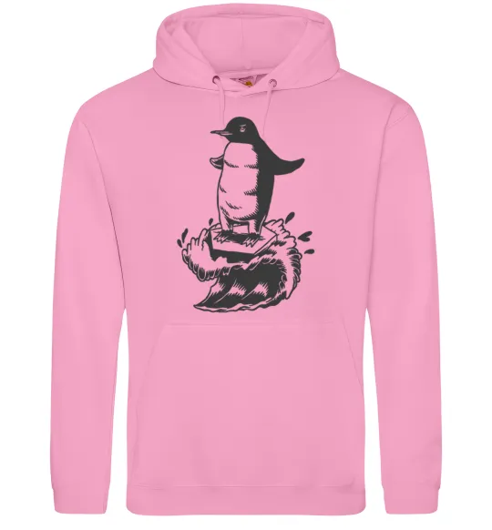 Жіноча толстовка (худі) Пінгвін на розтанувшій крижині Рожевий фото