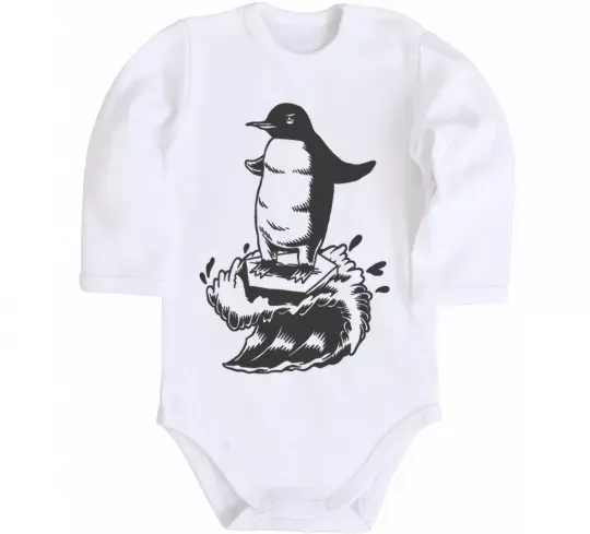 Детский боди Пінгвін на розтанувшій крижині Белый фото