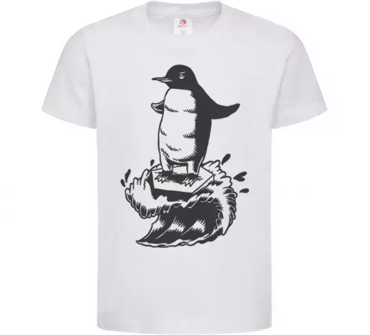 Дитяча футболка Пінгвін на розтанувшій крижині Білий фото