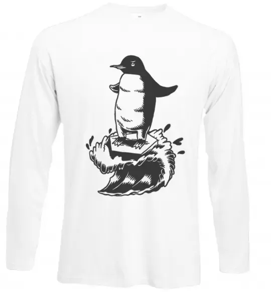 Лонгслив Пінгвін на розтанувшій крижині Белый фото