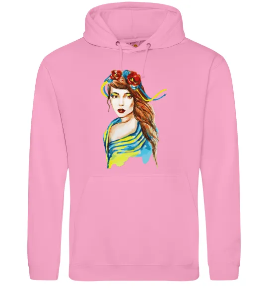 Жіноча толстовка (худі) Українка в прапорі Рожевий фото