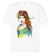 Футболка Оверсайз Українка в прапорі Білий фото