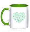 Чашка з кольоровою ручкою Патріотичне серце Зелений фото