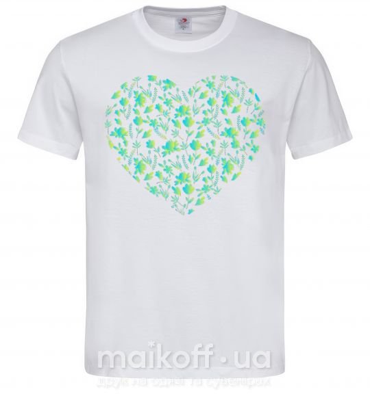 Чоловіча футболка Патріотичне серце Білий фото