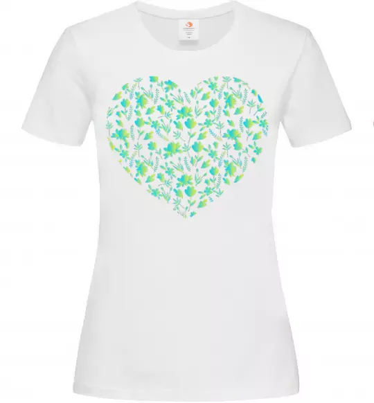 Женская футболка Патріотичне серце Белый фото