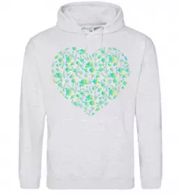 Мужская толстовка (худи) Патріотичне серце Серый меланж фото