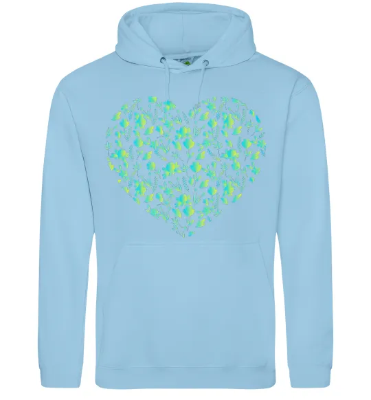 Чоловіча толстовка (худі) Патріотичне серце Блакитний фото