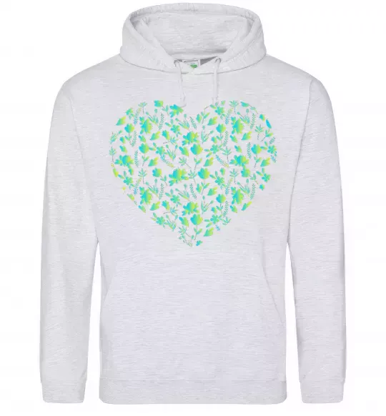 Жіноча толстовка (худі) Патріотичне серце Сірий меланж фото