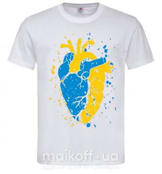Мужская футболка Серце українця Белый фото