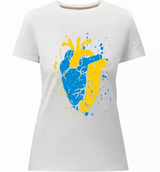 Женская премиум футболка Серце українця Белый фото