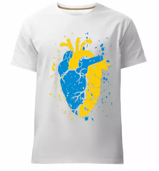 Мужская премиум футболка Серце українця Белый фото