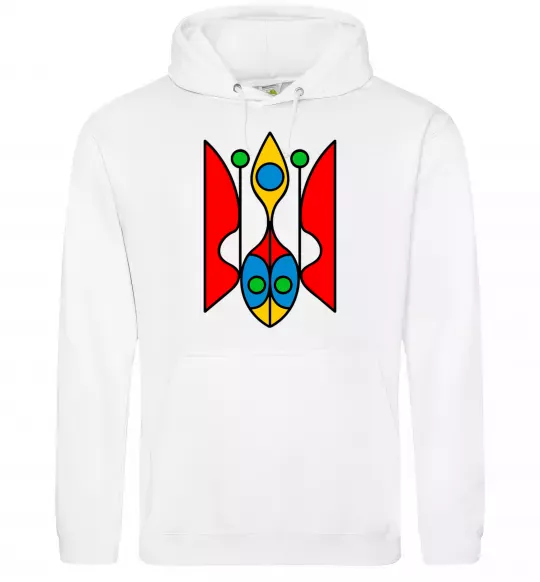 Чоловіча толстовка (худі) Тризуб модернізований Білий фото