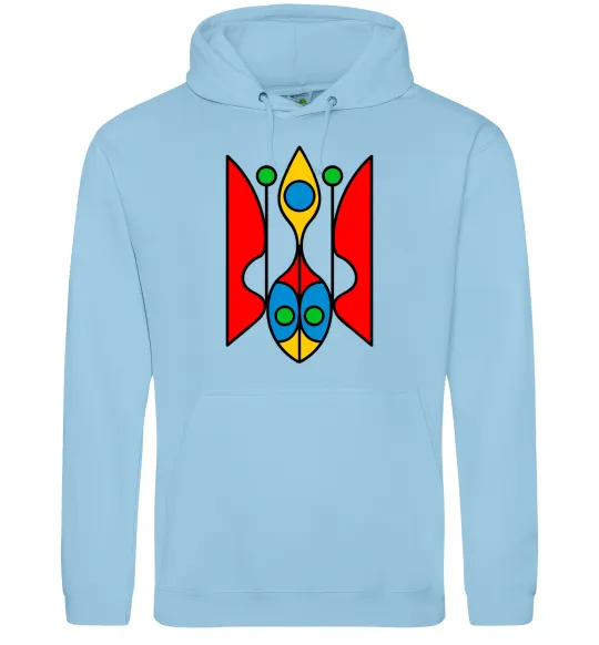 Чоловіча толстовка (худі) Тризуб модернізований Блакитний фото