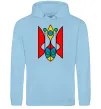 Чоловіча толстовка (худі) Тризуб модернізований Блакитний фото