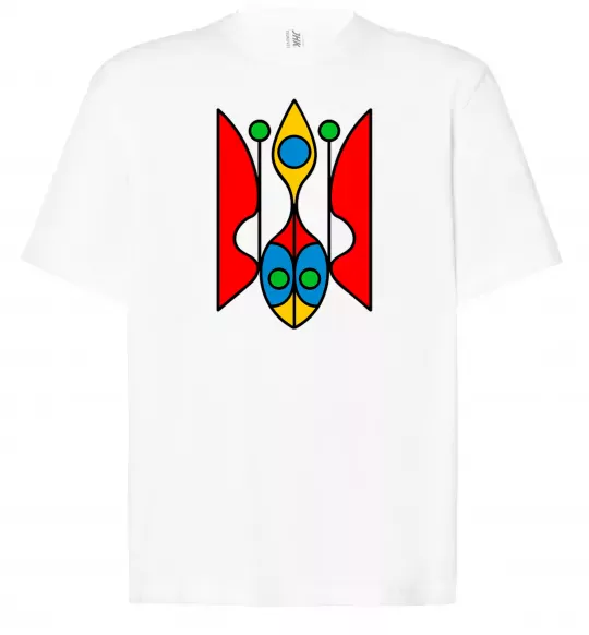 Футболка Оверсайз Тризуб модернізований Белый фото