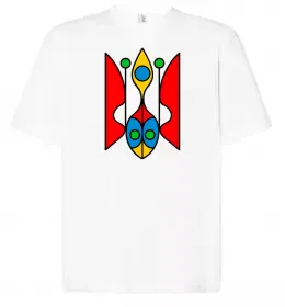 Футболка Оверсайз Тризуб модернізований Белый фото