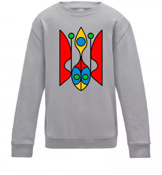Детский Свитшот Тризуб модернізований Серый меланж фото