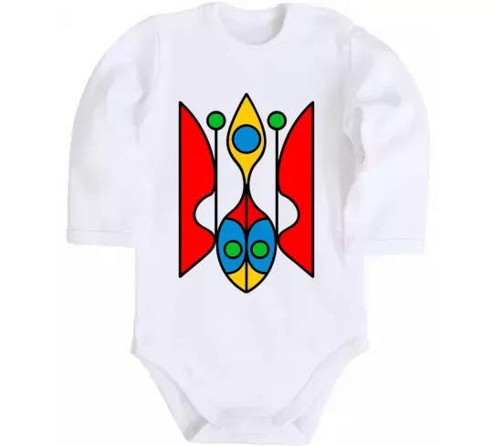 Детский боди Тризуб модернізований Белый фото